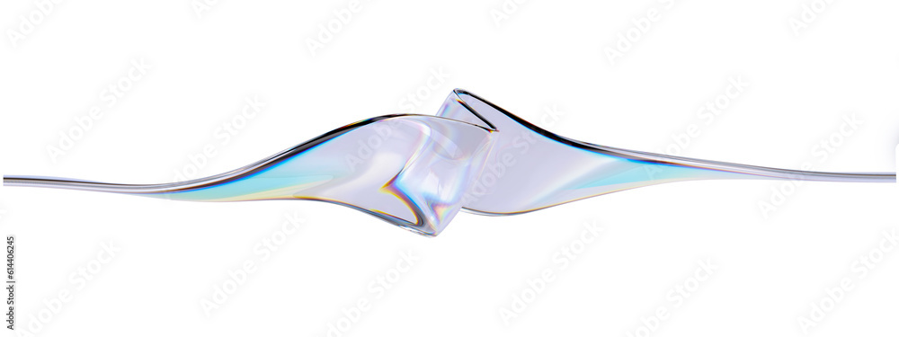 Poster abstract colorful gradient wave 3d rendering, chromatic dispersion and thin film spectral effect