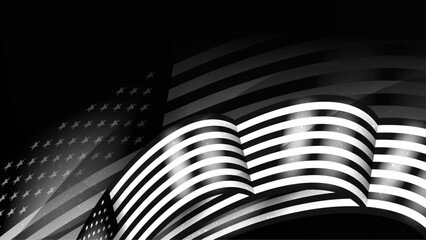 Vector usa independence day abstract black background with elements of the american flag