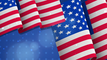 Fototapeta premium Vector beautiful american flag background