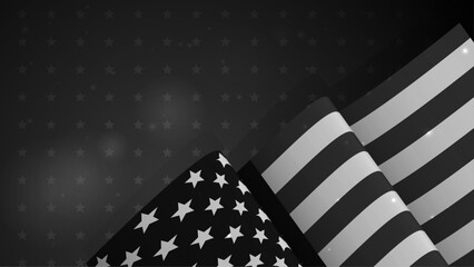 Vector black realistic flag flat gradient us america flag