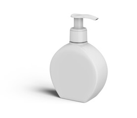 Round Lotion Foam Soap Cosmetic Bottle 3D-Rendering