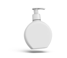 Round Lotion Foam Soap Cosmetic Bottle 3D-Rendering