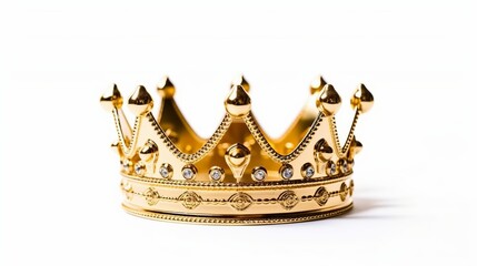 regal golden crown of a king set against a white isolated background. Generative Ai