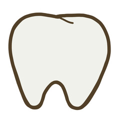 Hand Drawn tooth isolated on white