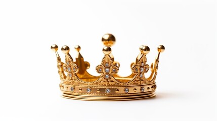 regal golden crown of a king set against a white isolated background. Generative Ai