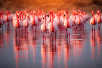 Obraz premium The vibrant colors and playful movements of flock. Wallpaper, Background, digital Poster, Generative AI.