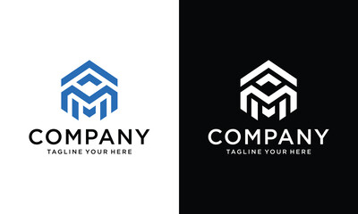 Letter M Real Estate logo template design