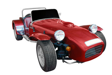 red oldtimer racing car transparent