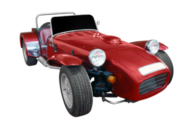 red oldtimer racing car transparent