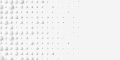 Naklejka premium Random scaled white ball spheres background wallpaper banner fade out with copy space