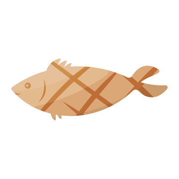 fish bbq grill fry floats icon element