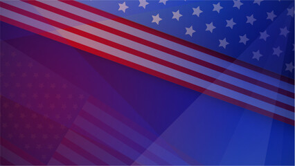 Vector flat waving american flag background