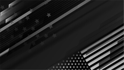 Vector beautiful american flag black background