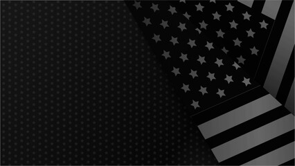 Vector black realistic flag flat gradient us america flag