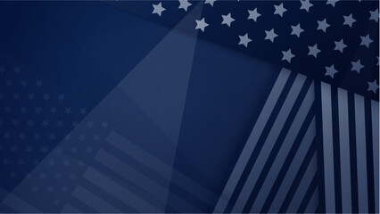 Vector beautiful american flag blue background