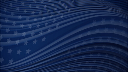 USA flag blue background Design. Banner, Poster, Greeting Card. Vector Illustration