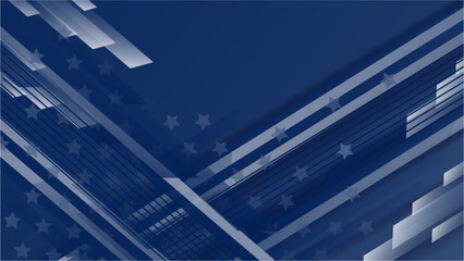 USA flag waving blue background vector illustration