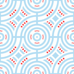 chicago city flag pattern. tracery design. star background. vector illustration - obrazy, fototapety, plakaty