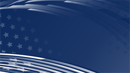 USA flag waving blue background vector illustration