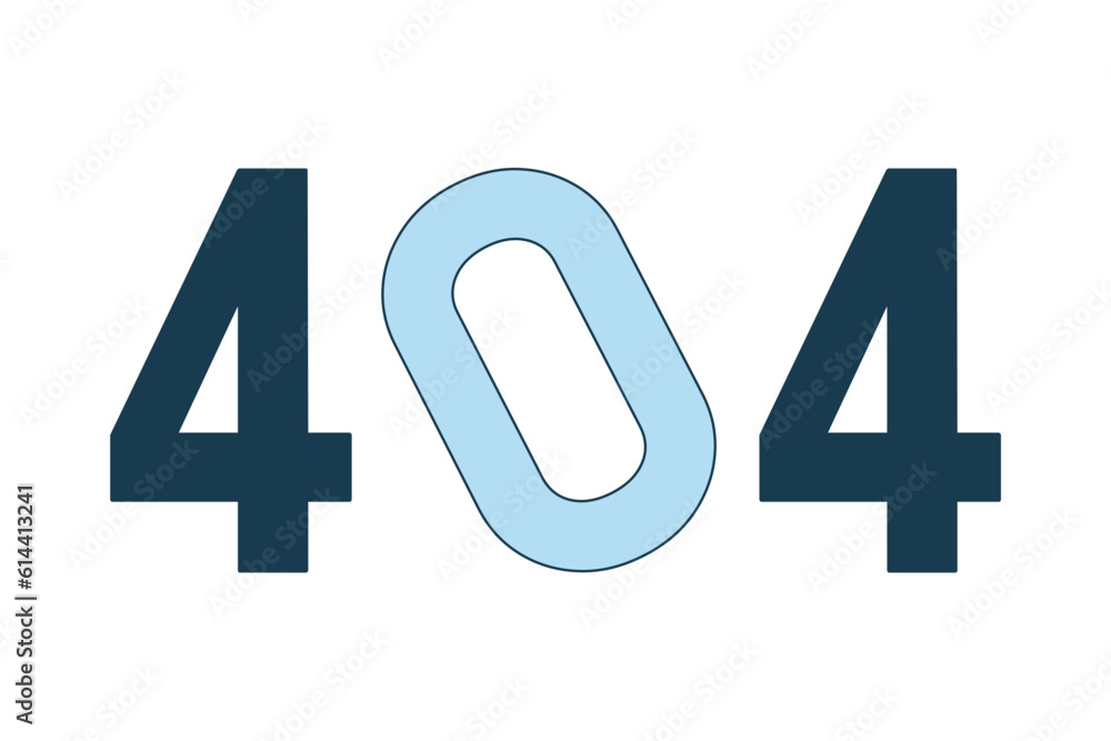 Poster tilted zero number error 404 flash message. creative sloping 0 number. inclined digit. empty state u