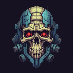 Illustration Vector Graphic: Robot Skull astronaut Mascot Logo, Ideal for Sport and e-Sport Teams, Vector art