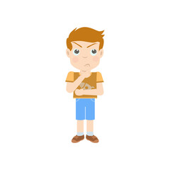 Confused boy cartoon