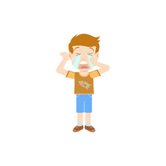 Cartoon Boy who is crying
