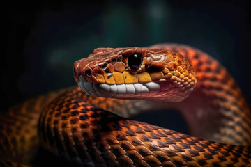 Obraz premium Cobra, an iconic serpent with intricate details of its scales, the piercing gaze.