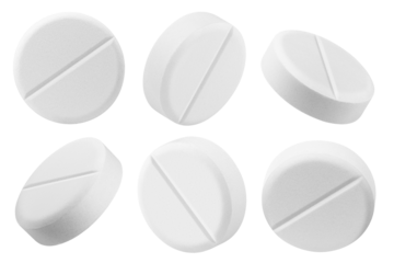 Pill isolated on white background, full depth of field