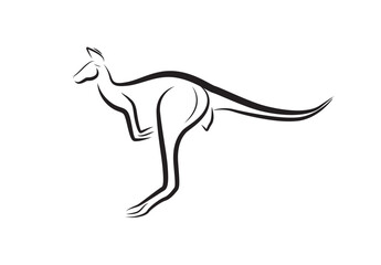 Hopping Kangaroo vector isolated on white. Red kangaroo icon.