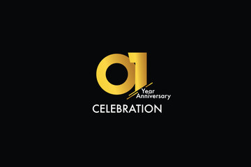 1th, 1 years, 1 year anniversary gold color on black background abstract style logotype. anniversary with gold color isolated on black background, vector design for celebration vector