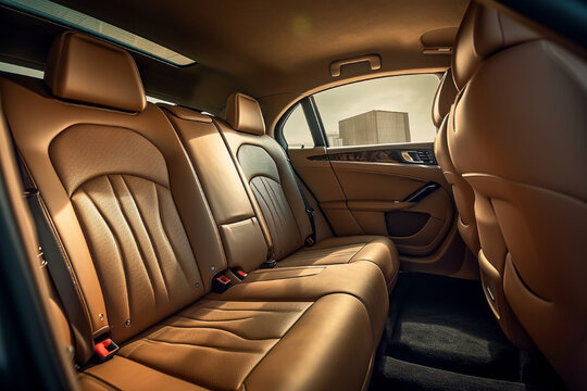 rear seats in the interior of a luxury car
