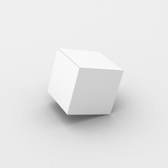 White paper square boxes, packaging template for product design mockup. On transparent background