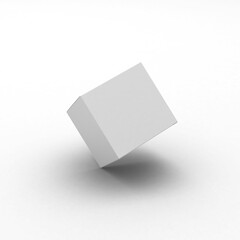 White paper square boxes, packaging template for product design mockup. On transparent background