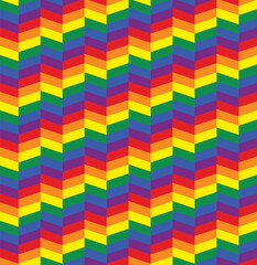 Seamless abstract geometric background pattern, 3d, patchwork. LGBT, LGBTQIA+, Rainbow color. For Business, Print, Craft, Wrapping, Fabric, Textile, Web Design, and Presentation. Vector illustration