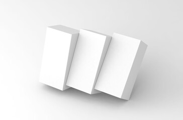 Realistic paper box packaging mockup for tea advertising without design cover on a transparent background.