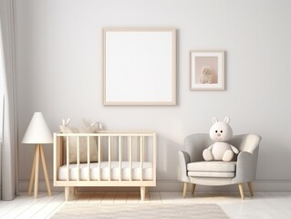 baby room with bed.  Generative AI