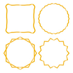 Set of gold frame isolated on white background. Vector illustration