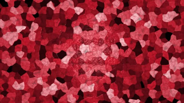 Abstract texture of bright red tiles in motion
