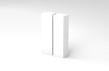 Realistic long horisontal paper box packaging mockup for tea advertising without design cover on a transparent background.