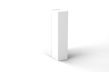 Realistic long horisontal paper box packaging mockup for tea advertising without design cover on a transparent background.