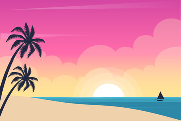 Fototapeta na wymiar Summer sunrise background beach view landscape