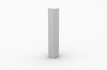 White paper boxes for mascara tube, packaging template without product design cover. On transparent background.