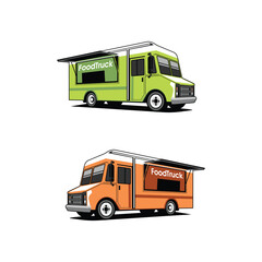 illustration of a car food truck vector