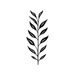 Leaf black line vector illustration