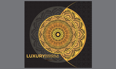 Luxury Mandala Design With  Black Background