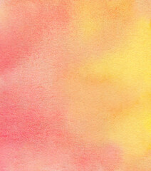 Watercolor background. In red and yellow colors