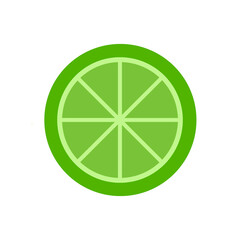 Lime slice illustration isolated on white background. Citrus illustration. Fruit print. Lime half design. 