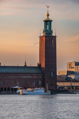 Stockholm City hall and Stockholm lake life.