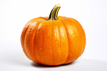 Obraz premium Pumpkin on a white background. Fresh orange pumpkin organic. Ai generative.